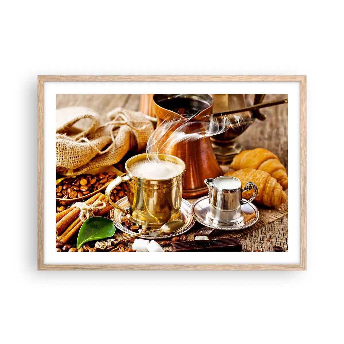 Poster in cornice rovere chiaro - Buona giornata! - 70x50 cm