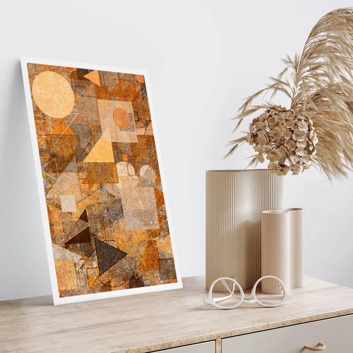 Poster - Studio cubista in marrone - 70x100 cm