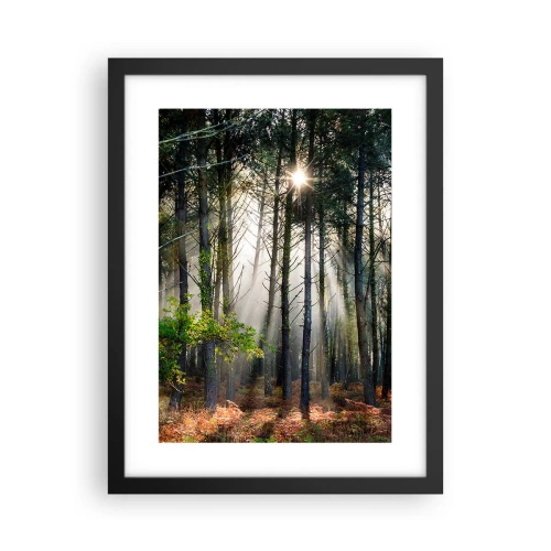 Poster in cornice nera - Zona boschiva - 30x40 cm