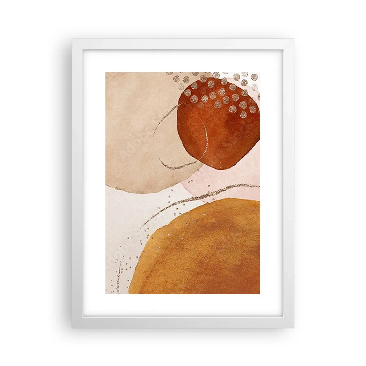 Poster in cornice bianca - Rotondità e movimento - 30x40 cm