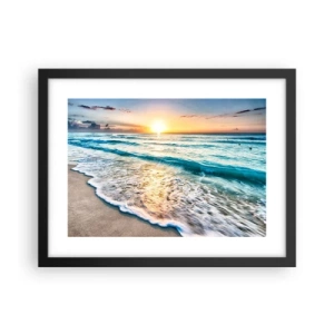 Poster in cornice nera - Tramonto sul mare - 40x30 cm