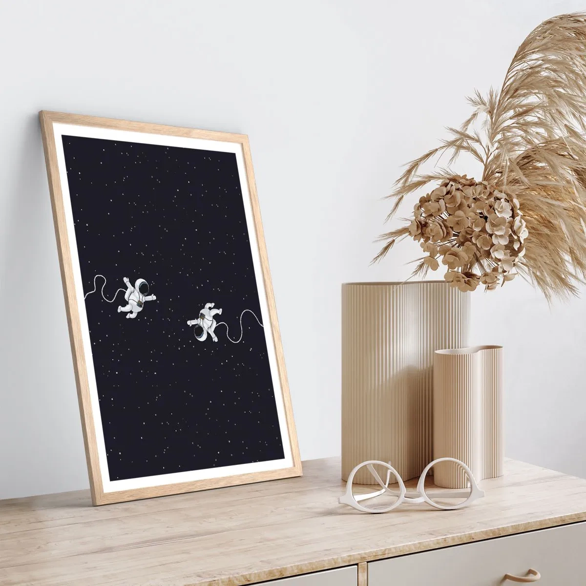 Poster in cornice rovere chiaro - Danza cosmica - 61x91 cm