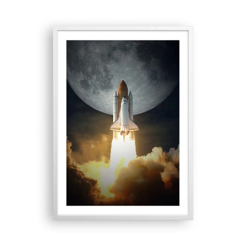 Poster in cornice bianca - L'inizio di un'avventura spaziale - 50x70 cm