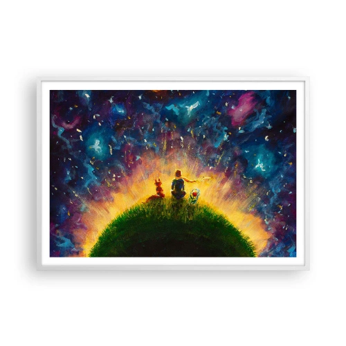 Poster in cornice bianca - Amore e amicizia: l'intero mondo - 100x70 cm