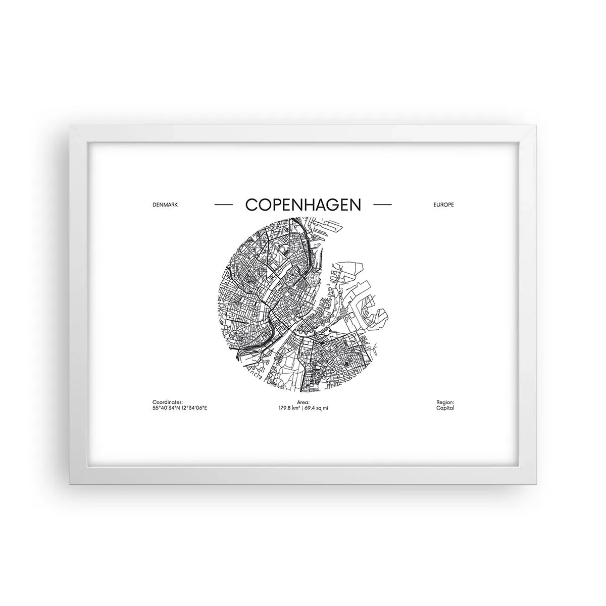 Poster in cornice bianca - Anatomia di Copenaghen - 40x30 cm