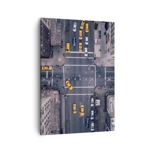 Quadro su tela - Stampe su Tela - Vista aerea di una trafficata strada cittadina - 50x70cm - Scelta semplice - Decorazione murale moderna per soggiorno e camera da letto ARTTOR