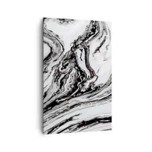 Quadro su tela - Stampe su Tela - Motivo astratto in marmo in bianco e nero - 80x120cm - All'inizio vi era il caos - Decorazione murale moderna per soggiorno e camera da letto ARTTOR