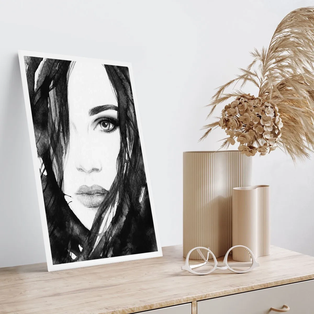 Poster - Ritratto di donna in bianco e nero - 40x50 cm
