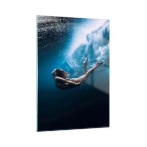 Quadro su vetro - Sirena moderna - 50x70cm - Moderna sirena - Decorazione murale moderna per soggiorno e camera da letto ARTTOR