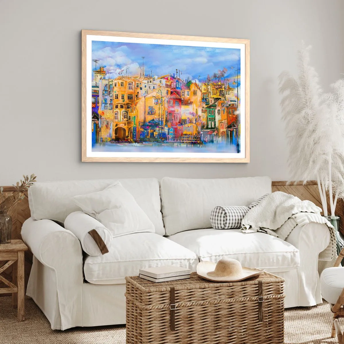 Poster in cornice rovere chiaro - Siamo insieme - 100x70 cm