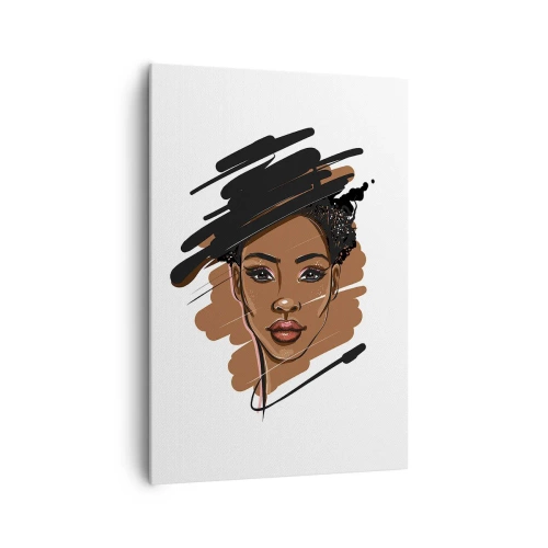 Quadro su tela - Stampe su Tela - Ritratto di una donna con pennellate artistiche - 70x100cm - Dolce come la cioccolata - Decorazione murale moderna per soggiorno e camera da letto ARTTOR