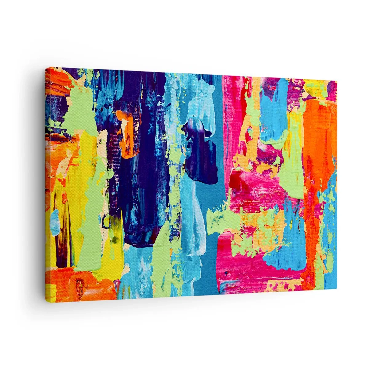 Quadro su tela - Stampe su Tela - Composizione astratta di colori in forma dinamica - 70x50cm - La vita è bella! - Decorazione murale moderna per soggiorno e camera da letto ARTTOR