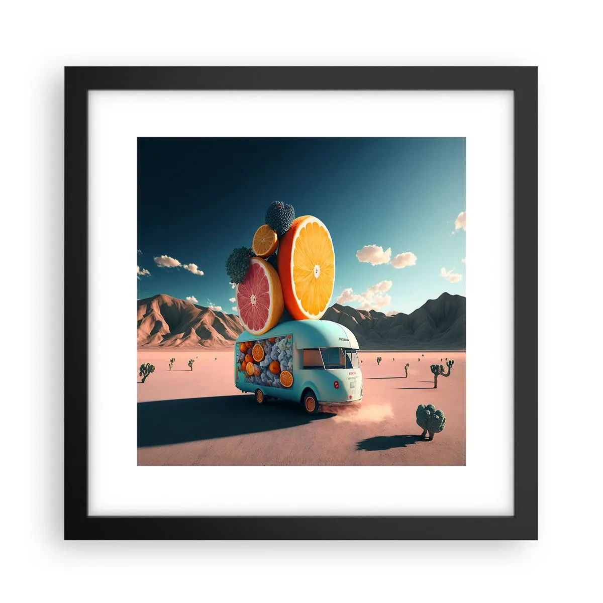 Poster in cornice nera - Il sapore delle vacanze - 30x30 cm