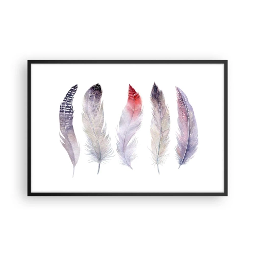 Poster in cornice nera - Delicate come una nebbia multicolore - 91x61 cm