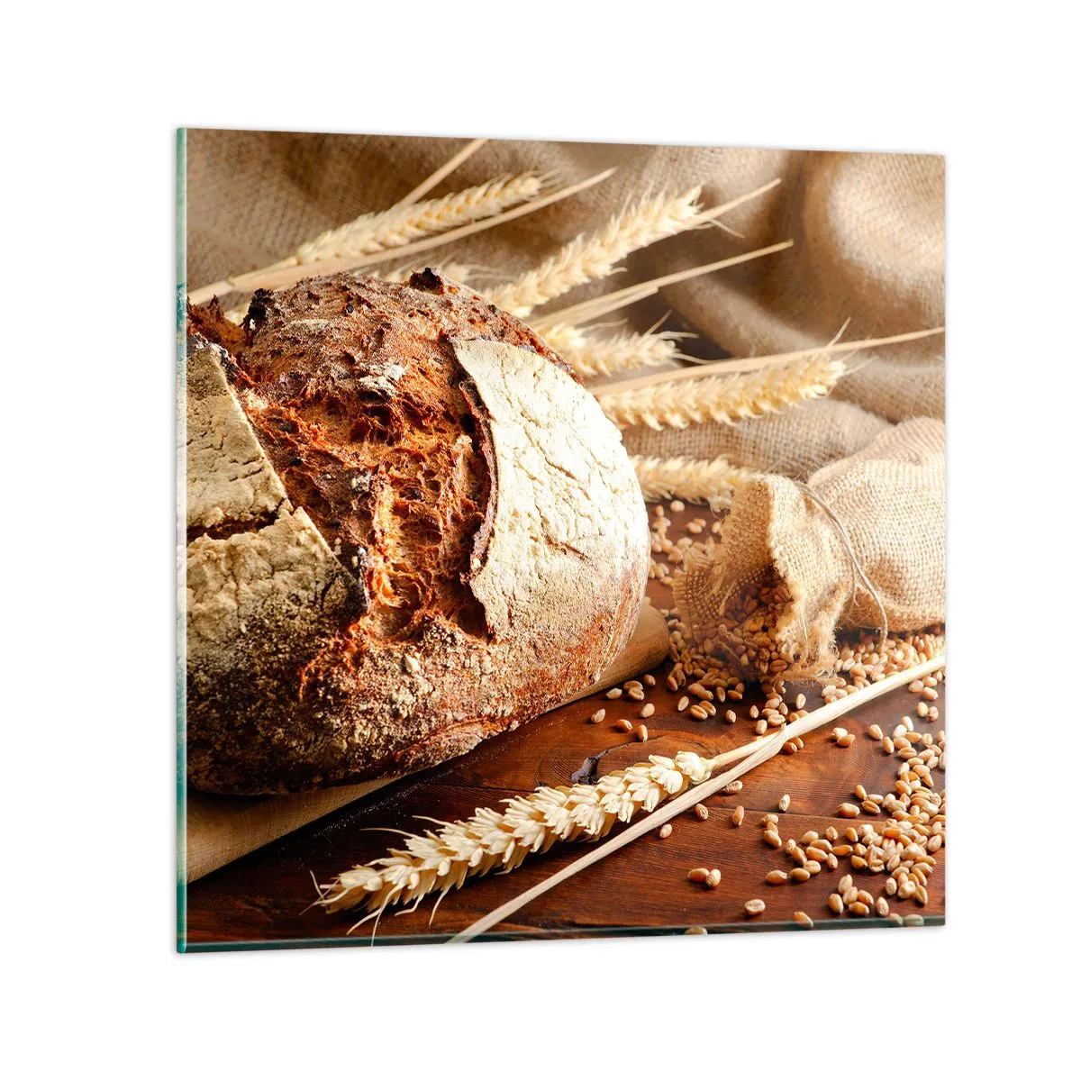Quadro su vetro - Appetitoso, profumato, croccante - 70x70 cm