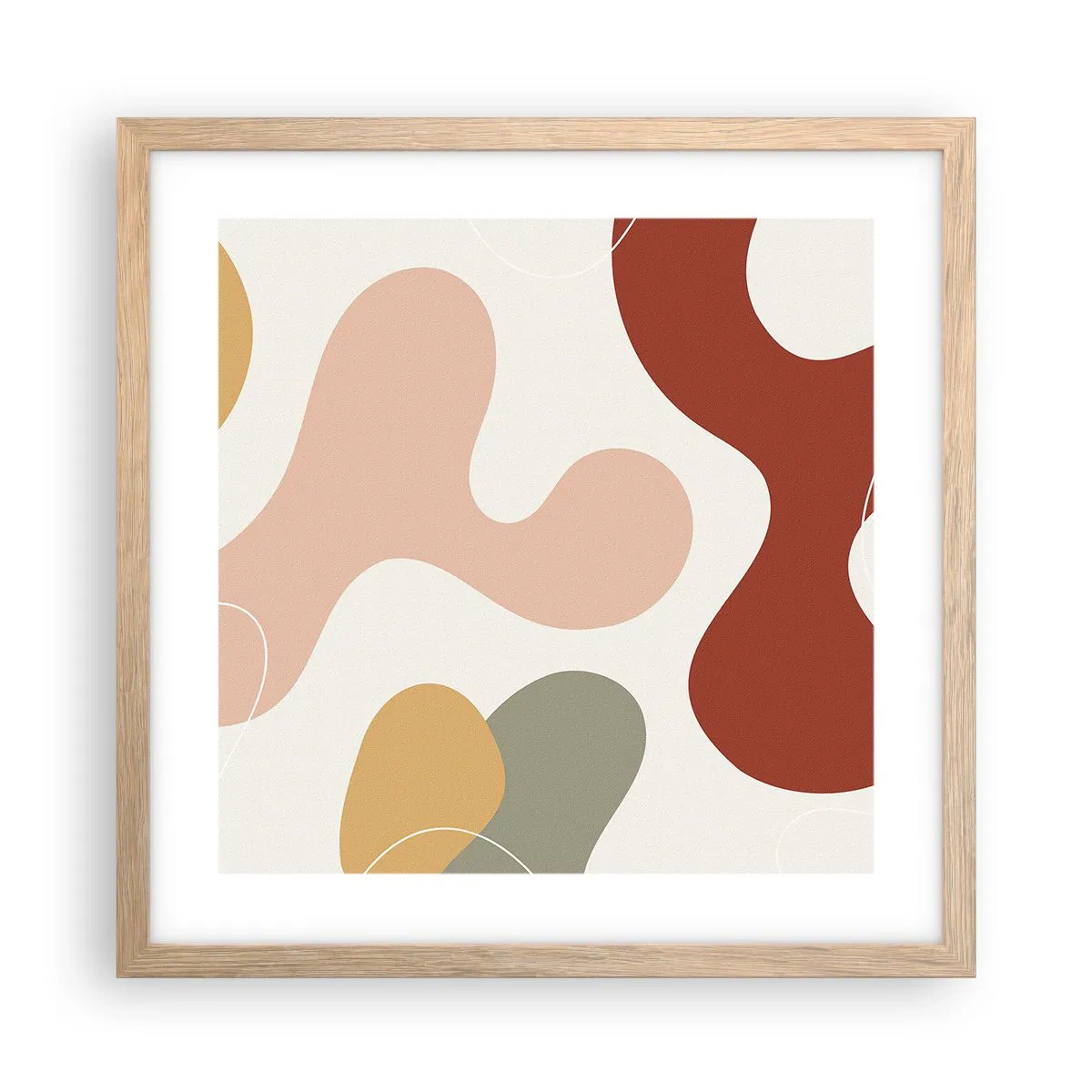 Poster in cornice rovere chiaro - Ghirigori - 40x40 cm