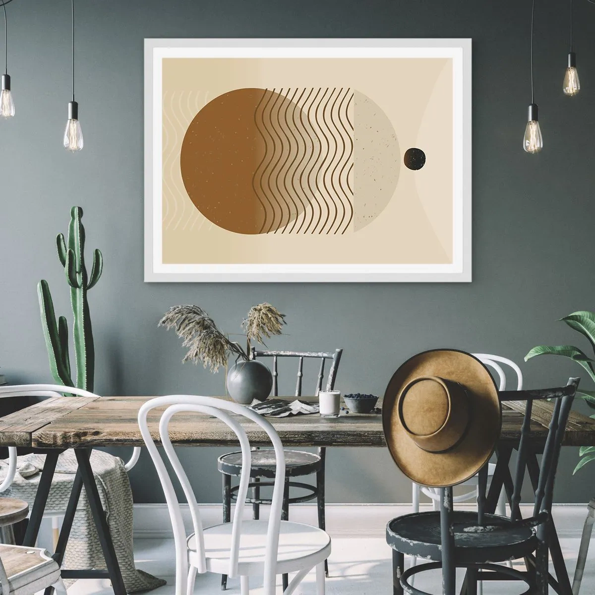 Poster in cornice bianca - Sull'origine delle figure geometriche - 91x61 cm