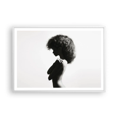 Poster in cornice bianca - Come un fiore su un gambo snello - 100x70 cm