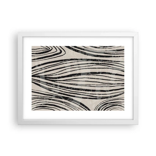 Poster in cornice bianca - Una palude di linee - 40x30 cm