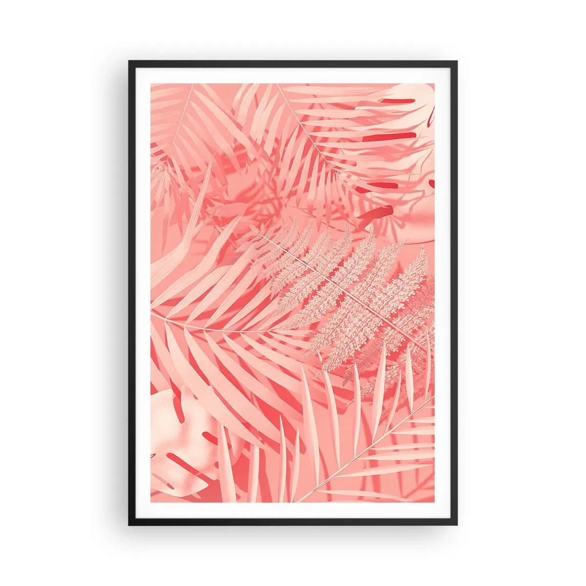 Poster in cornice nera - Concetto rosa - 70x100 cm