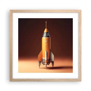 Poster in cornice rovere chiaro - Si inizia dai sogni - 40x40 cm