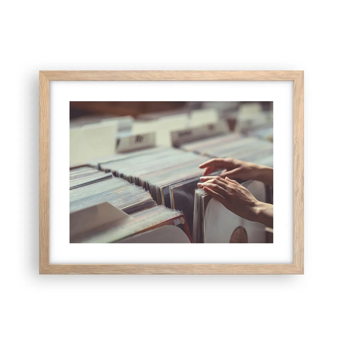 Poster in cornice rovere chiaro - Alla ricerca di emozioni - 40x30 cm
