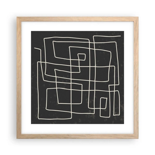 Poster in cornice rovere chiaro - Non è così semplice - 40x40 cm