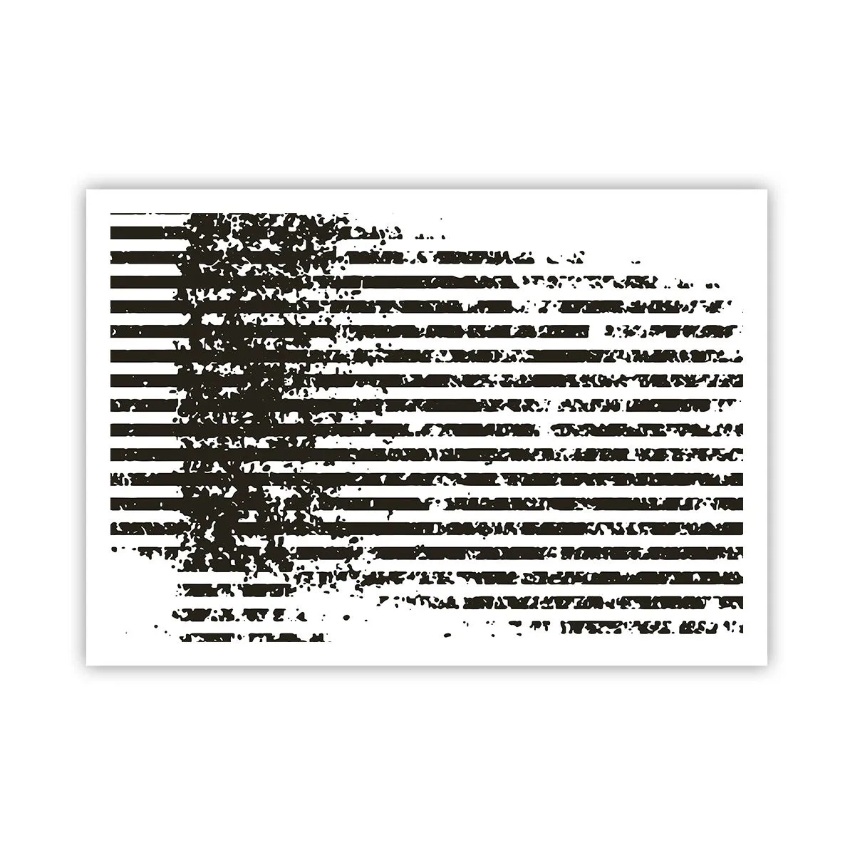 Poster - Linee astratte con effetto invecchiato in bianco e nero - 100x70cm - Ritmo e rumore - Decorazione murale moderna per soggiorno e camera da letto ARTTOR