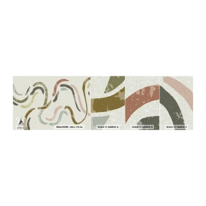 Campione di Fotomurale Adesivo Deluxe Sticker - La danza gioiosa dell'astrazione - Pastello, Minimalista, Luminoso - 100x30 cm