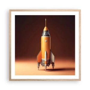 Poster in cornice rovere chiaro - Si inizia dai sogni - 60x60 cm