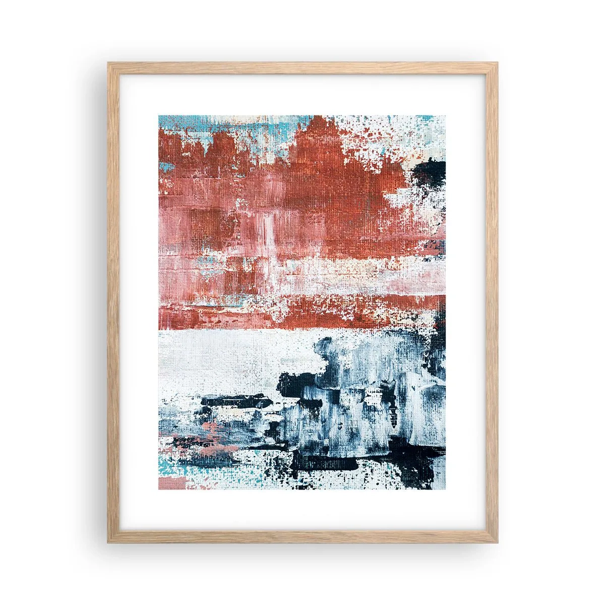 Poster in cornice rovere chiaro - Astratto in due metà - 40x50 cm