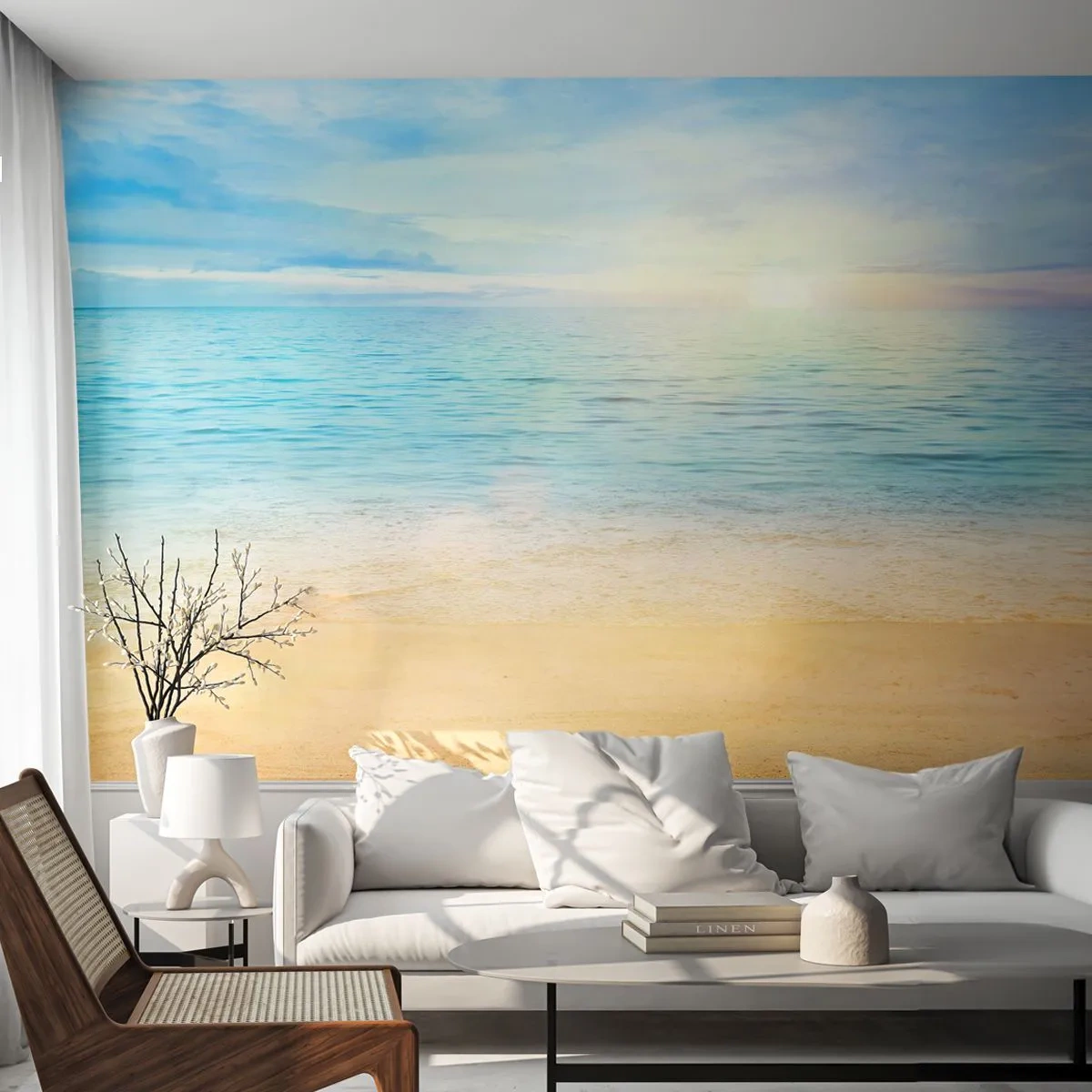 Fotomurali Premium Canvas - Il grande blu - Mare, Visualizzazione, Spiaggia - 200x140 cm