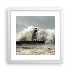 Poster in cornice bianca - L'ira dell'oceano - 30x30 cm