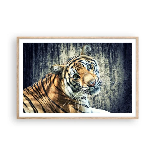 Poster in cornice rovere chiaro - Ritratto nei flussi di luce - 91x61 cm