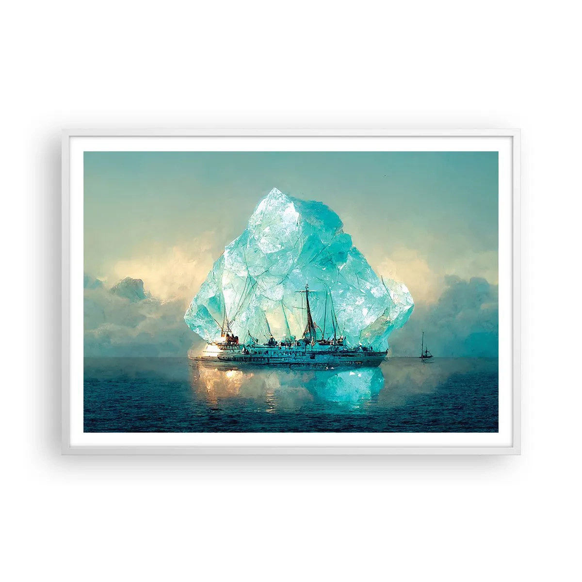 Poster in cornice bianca - Brillante artico - 100x70 cm