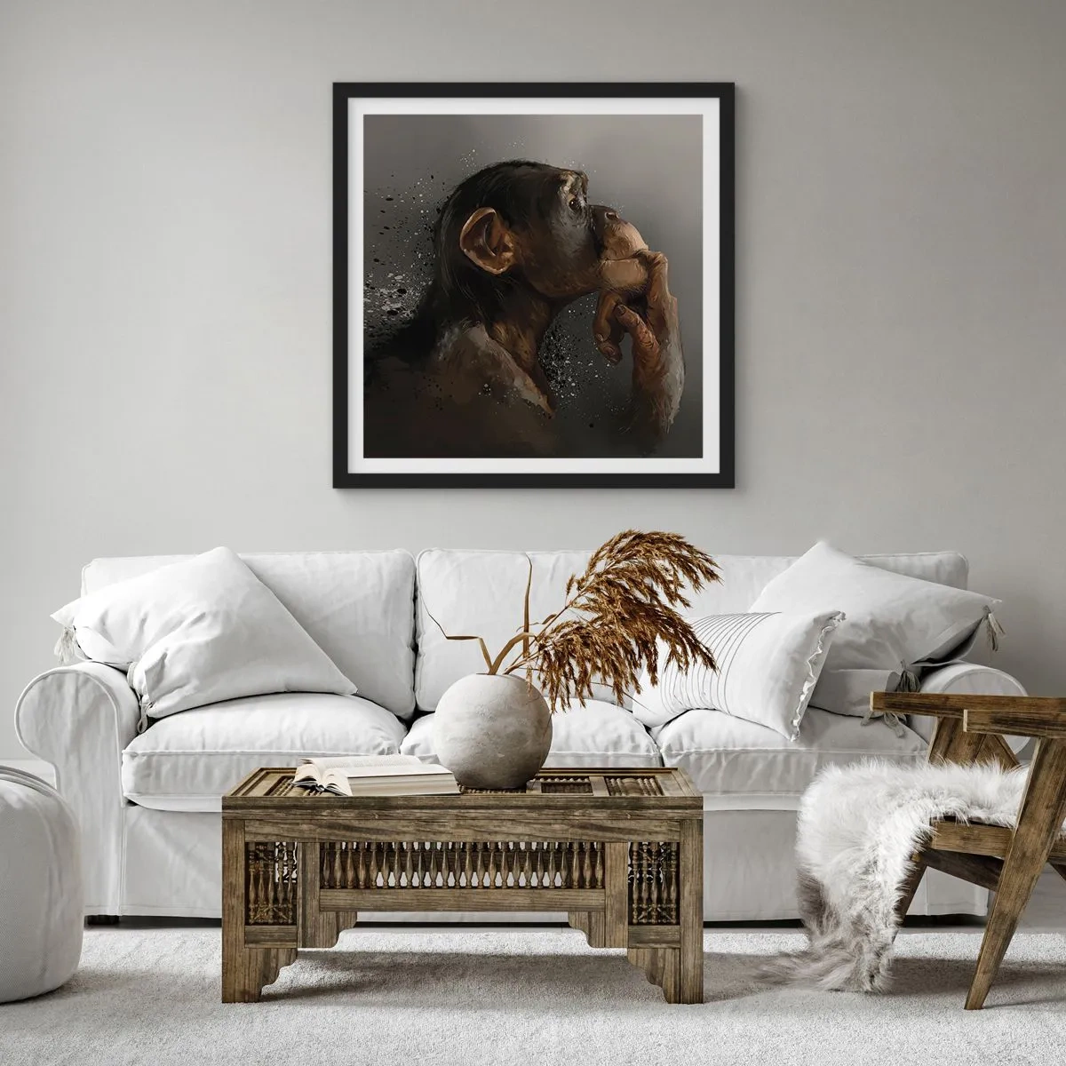 Poster in cornice nera - Sicuramente un pensatore - 40x40 cm