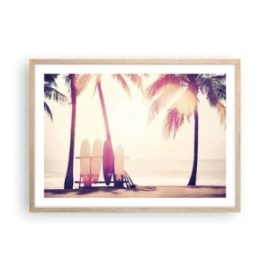 Poster in cornice rovere chiaro - Sarà un giorno fantastico - 70x50 cm