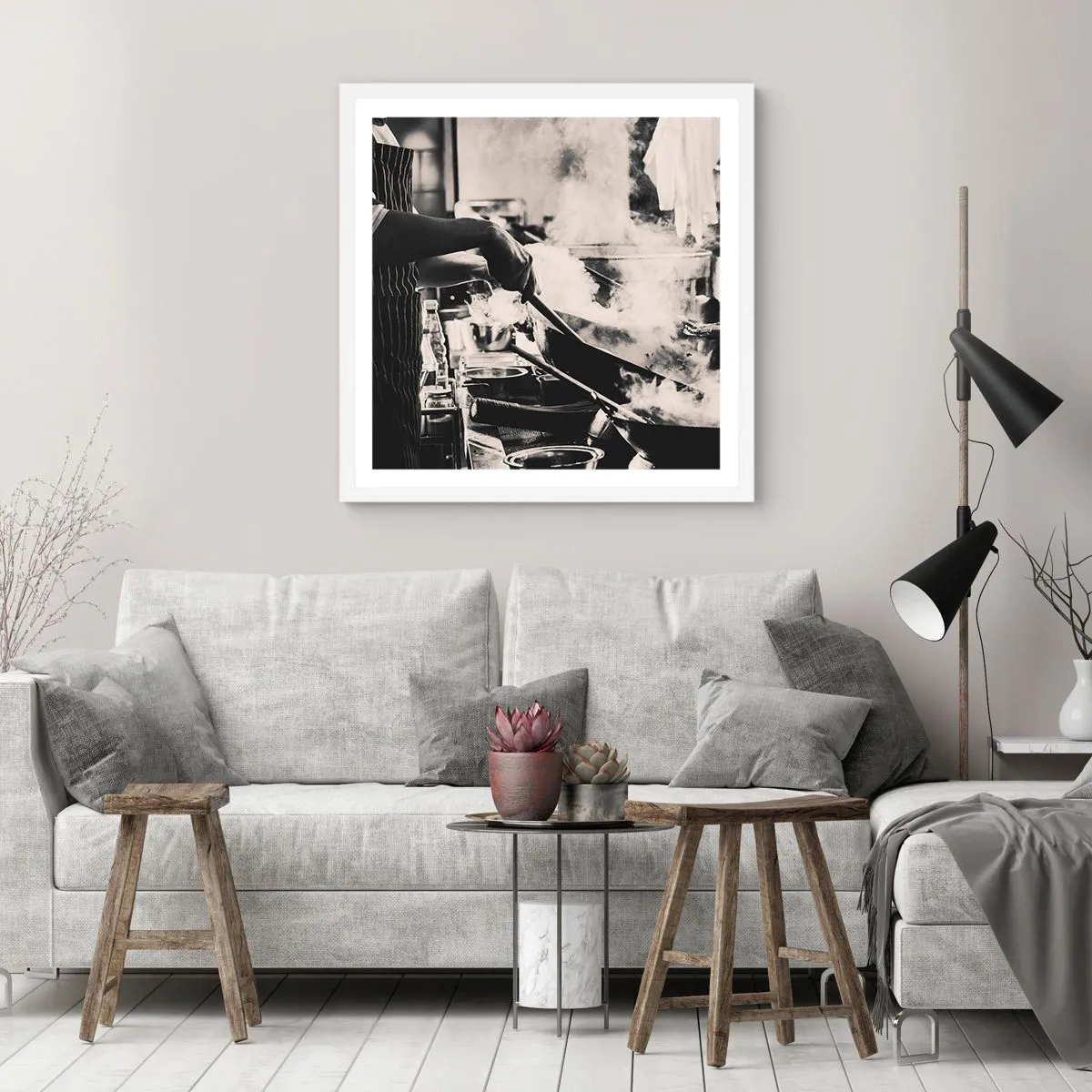 Poster in cornice bianca - L'alchimia dei sapori - 60x60 cm