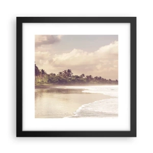 Poster in cornice nera - La carezza delle onde - 30x30 cm