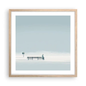 Poster in cornice rovere chiaro - Si, aspetto. - 50x50 cm