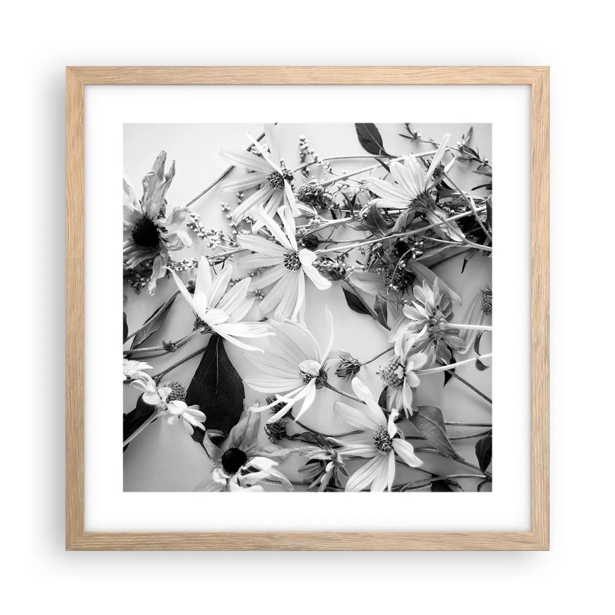 Poster in cornice rovere chiaro - Un non bouquet di fiori - 40x40 cm