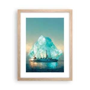 Poster in cornice rovere chiaro - Brillante artico - 30x40 cm