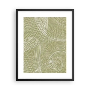 Poster in cornice nera - Astrazione intricata in bianco - 40x50 cm