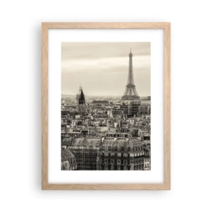 Poster in cornice rovere chiaro - Sui tetti di Parigi - 30x40 cm