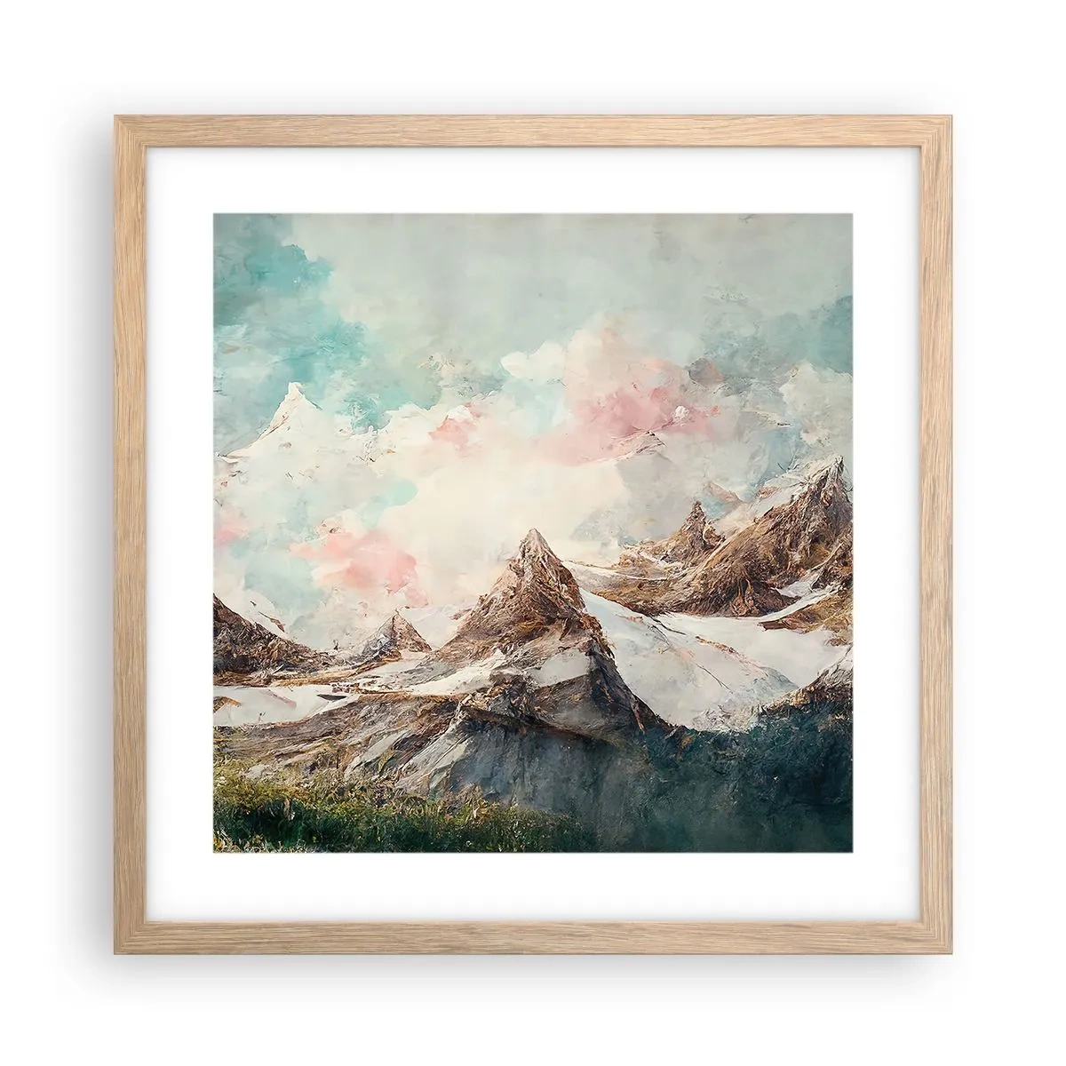 Poster in cornice rovere chiaro - Lame di roccia - 40x40 cm