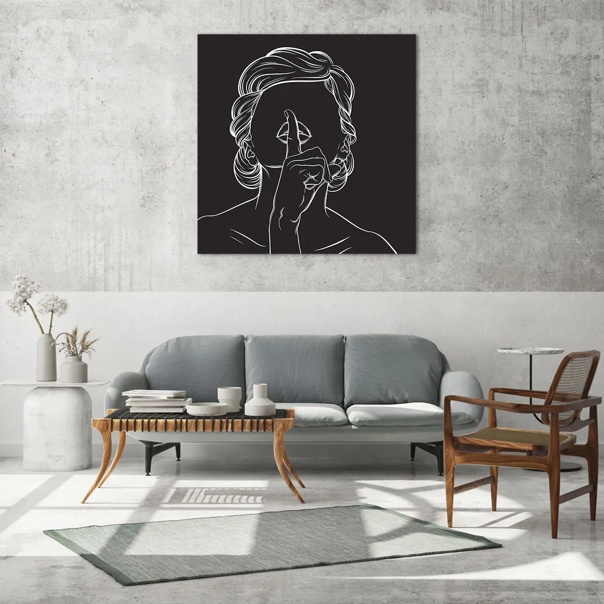 Quadro su vetro - Il bello emerge nel silenzio - 40x40 cm