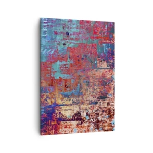 Quadro su tela - Stampe su Tela - Una composizione astratta con un mix di colori intensi. - 50x70cm - Memoria e dimenticanza - Decorazione murale moderna per soggiorno e camera da letto ARTTOR
