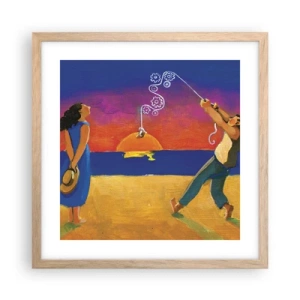 Poster in cornice rovere chiaro - Più delle stelle del cielo - 40x40 cm