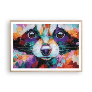 Poster in cornice rovere chiaro - Solo buone emozioni - 100x70 cm