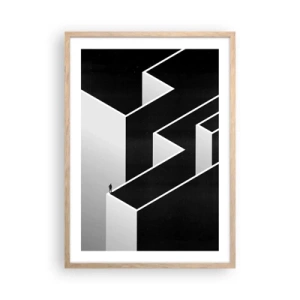 Poster in cornice rovere chiaro - Solitudine al vertice - 50x70 cm